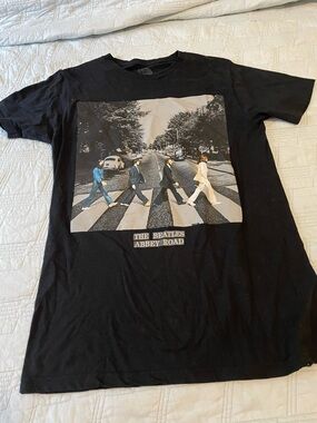 The Beatles Black Abbey Road Graphic Tee with Multicolor Print